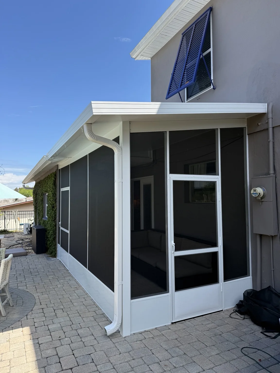 Completed screened patio enclosure in Rockledge.