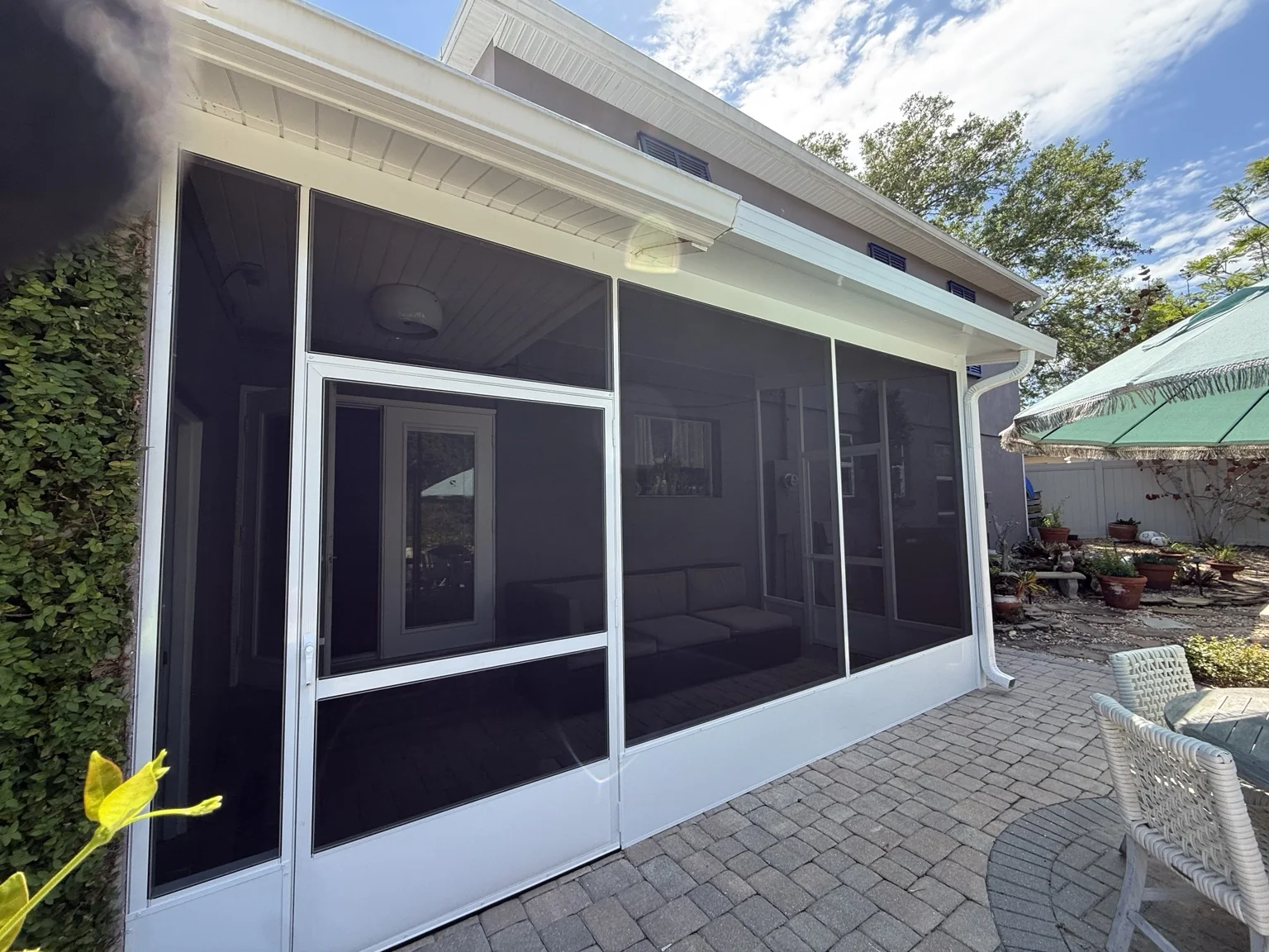 Completed screen enclosure addition in Rockledge, Florida
