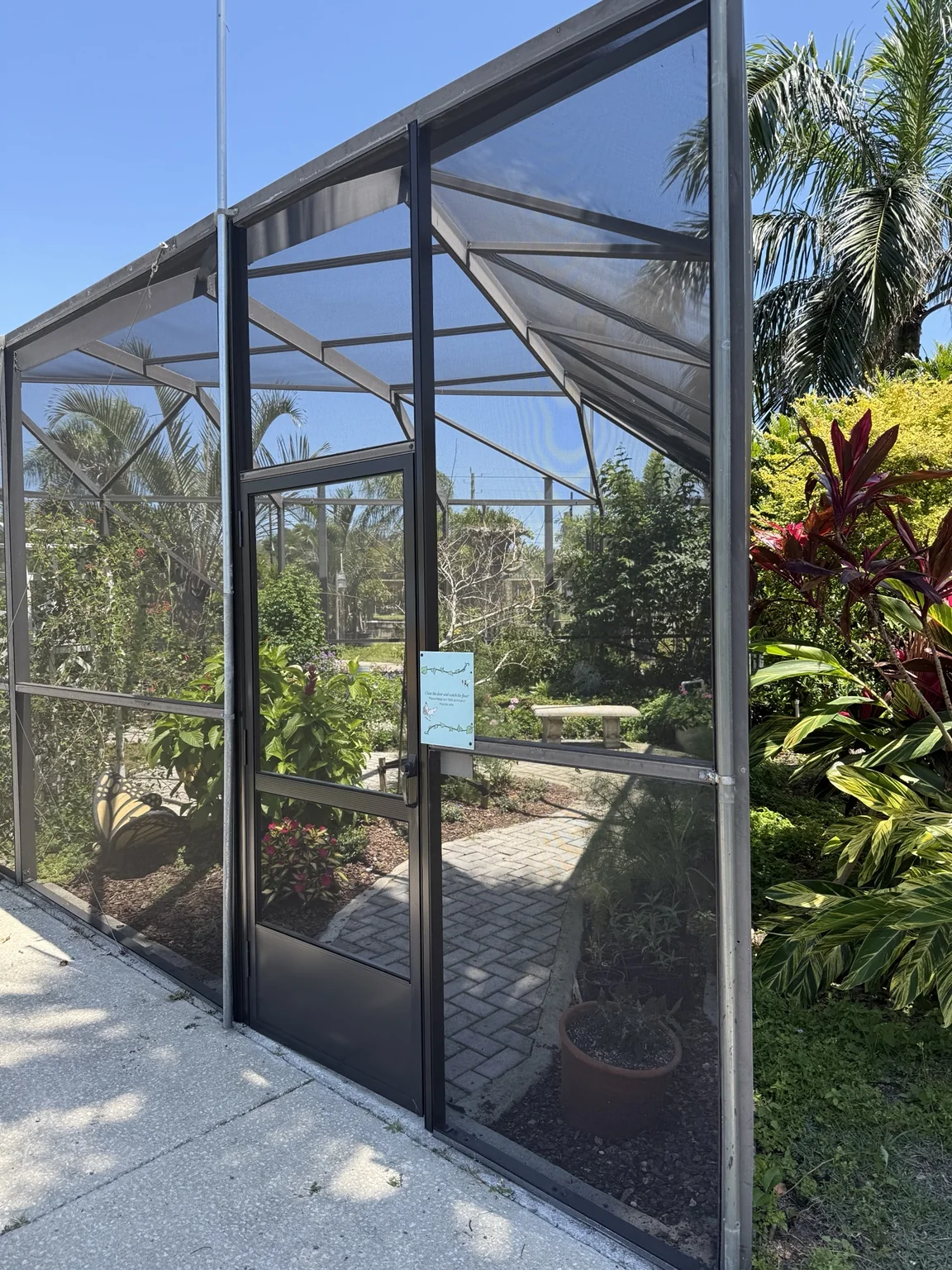 Completed Rockledge Gardens butterfly sanctuary enclosure repair