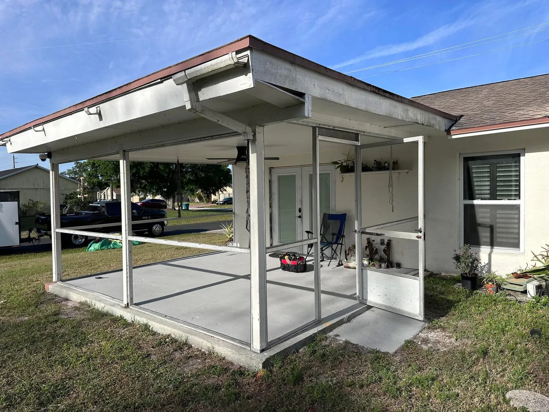 Existing enclosure before a major rebuild and upgrade.