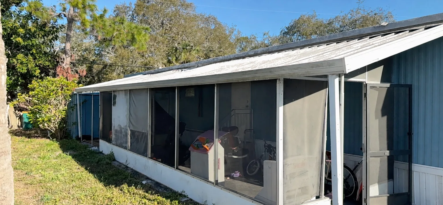 Existing enclosure before complete removal and replacement.